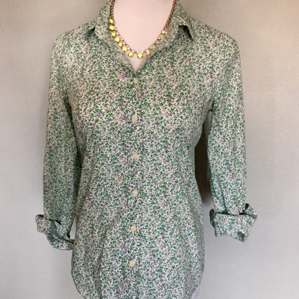 J. Crew Floral ‘perfect shirt’ size XS